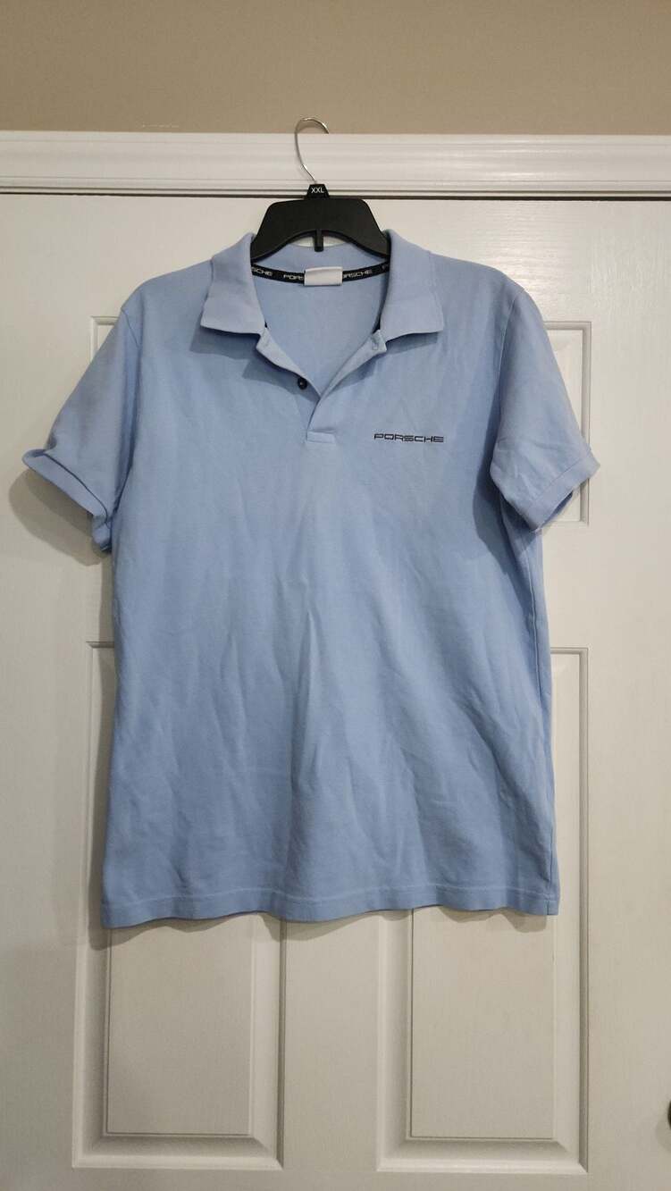 Porsche Design Driver's Selection Light Blue Polo Shirt Size US S